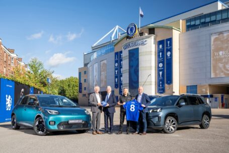 L R AION UK Managing Director Jon Wakefield Chelsea Chief Commercial Officer Todd Kline AION UK Deputy General Manager Rio Jiang Chelsea Director of Partnerships Alex Smith