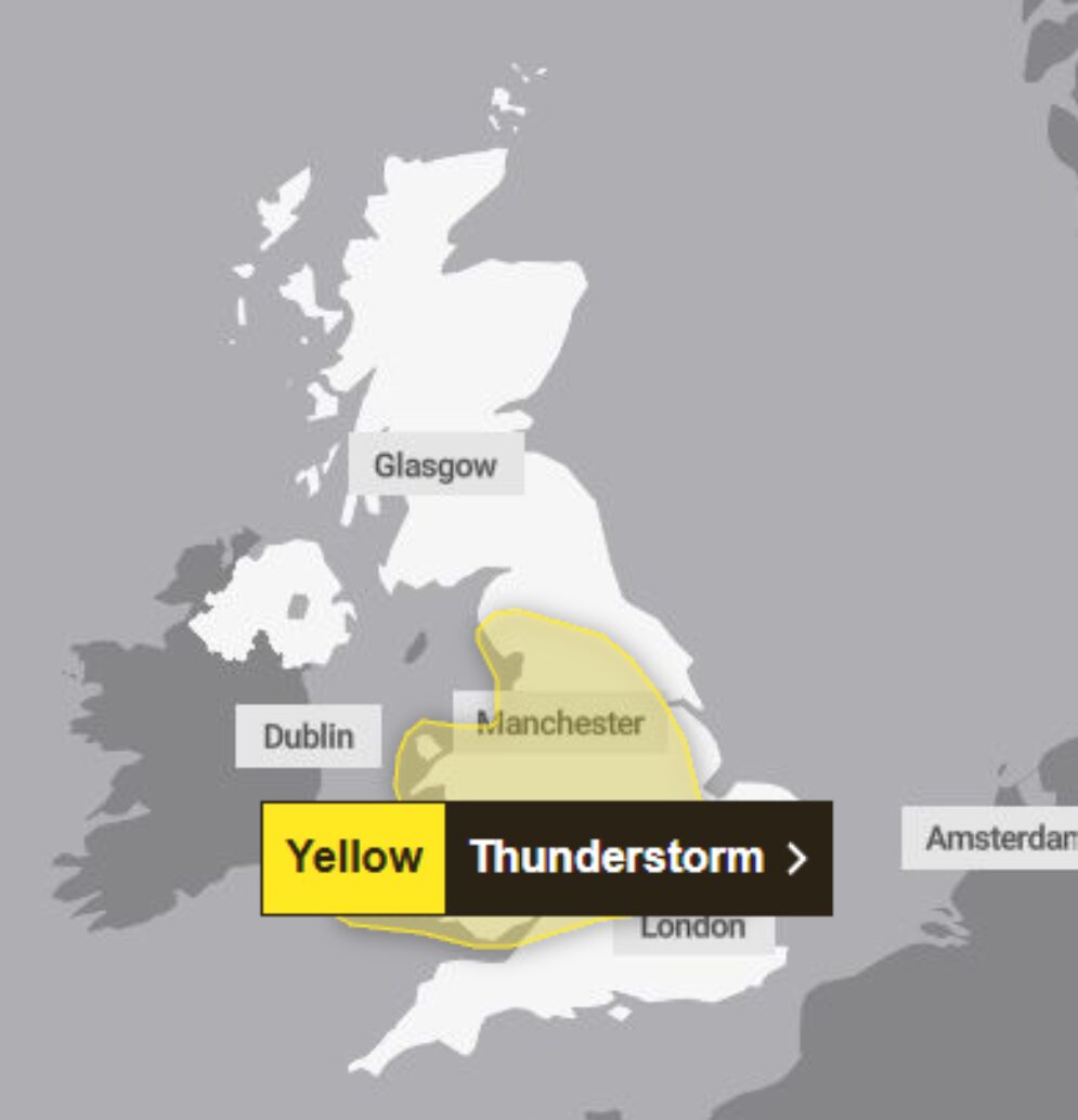 MET office thunderstorms