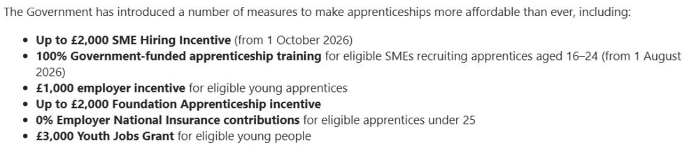 Apprenticeship Incentives