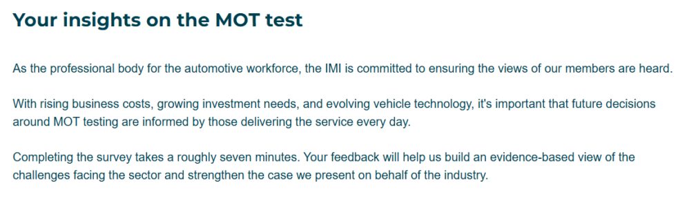 IMI MOT survey