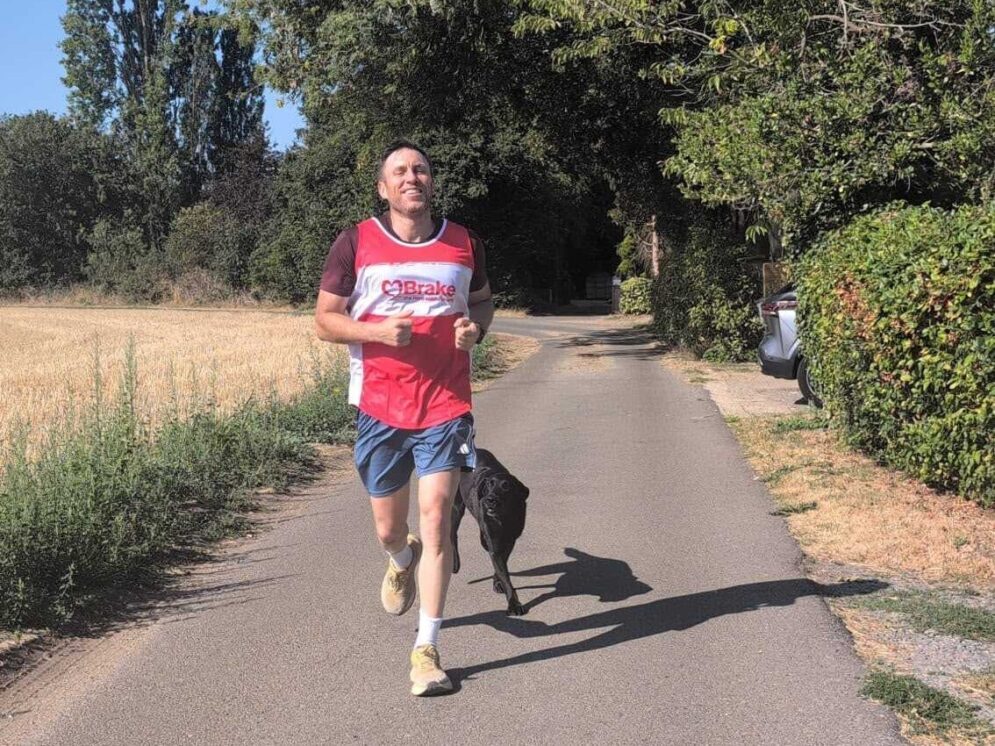 Andy as he completed day 1 of his challenge