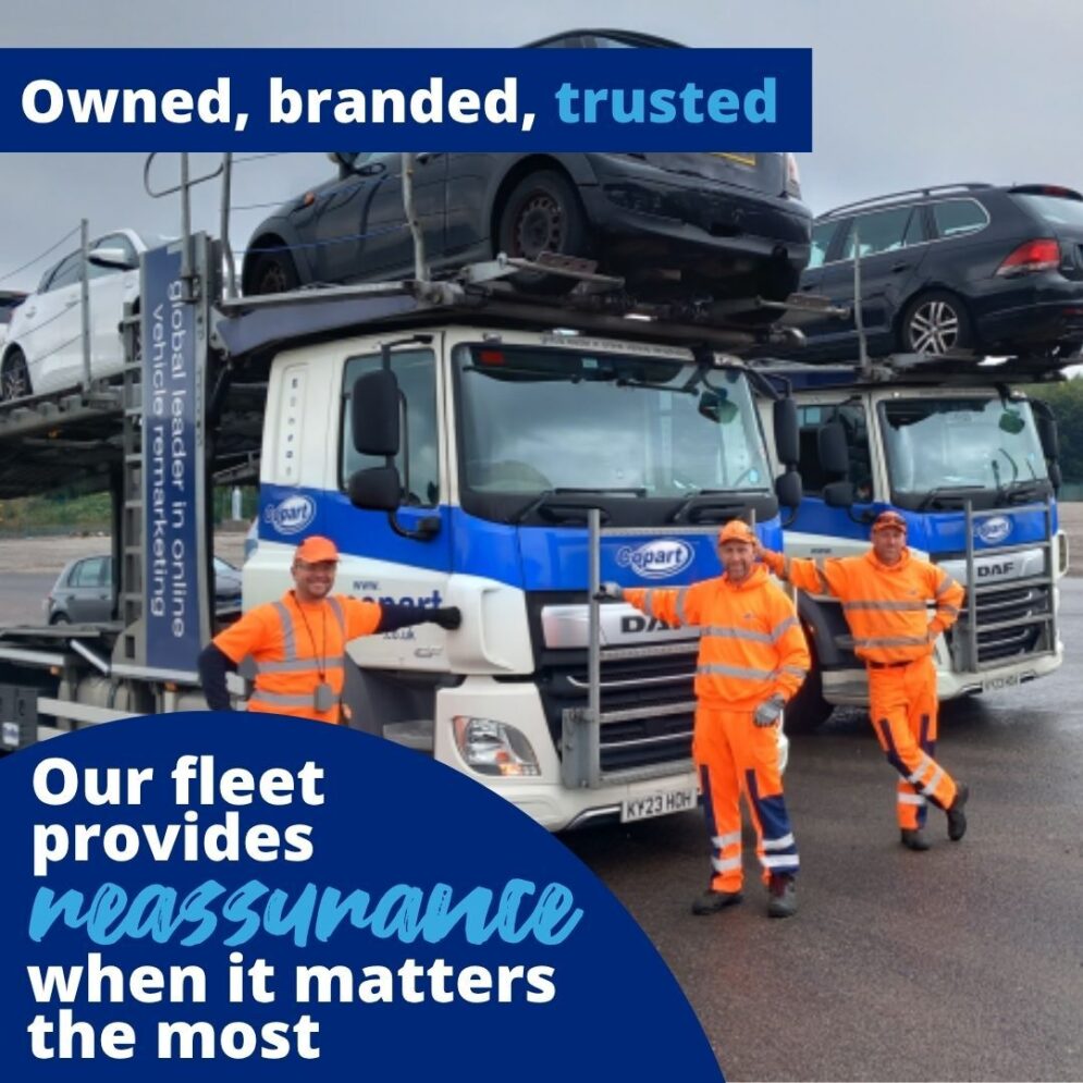 Copart branded transporter