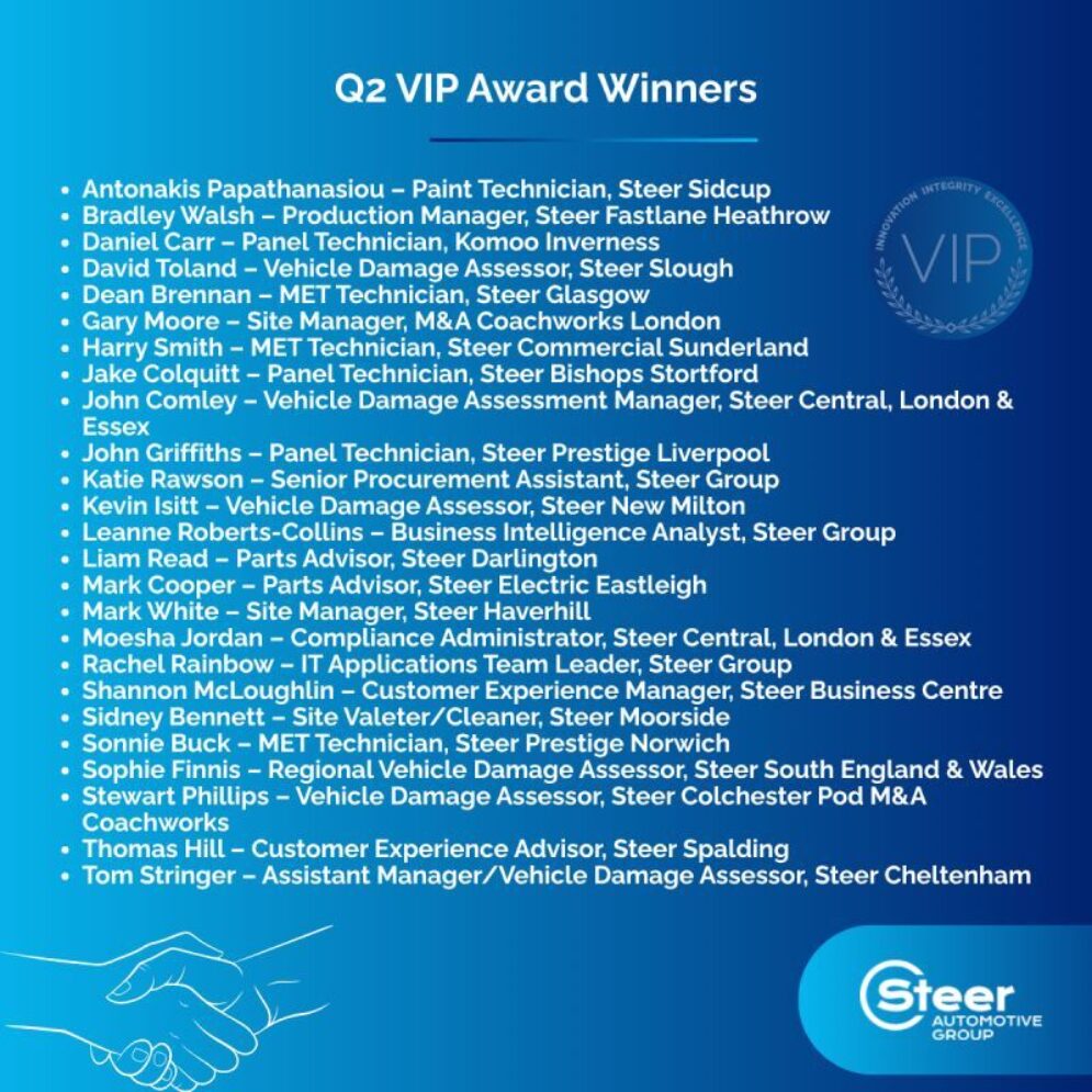 Steer Q2 VIP award winners